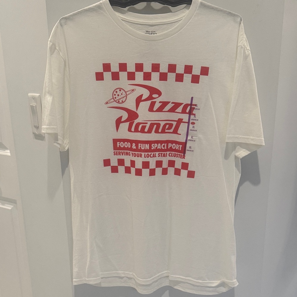 Target White and Red Pizza Planet Short Sleeve Tee